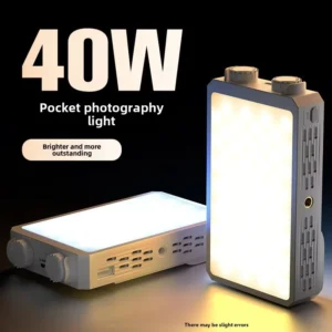 40W Mini Portable LED Fill Video Light with Built-In Rechargeable Battery Fill Light for Mobile Phone Charging PD