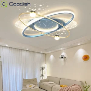 Modern Nordic Luxury Cute Cartoon Starry Sky LED Home Ceiling Light Art Creative Plated Lamp for Bedroom Decoration Chandeliers