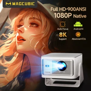 Magcubic Auto Focus Android14 4K Projector 900ANSI 8K Native 1080P HY350Max With Wifi6 BT5.4 16G Allwinner H726 Portable Outdoor