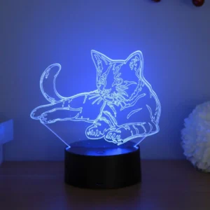 3D cute cat night light, 7-color RGB ambient light, USB power supply, bedroom desktop party decoration light, gift light.