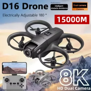 D16 Mini Drone 8K HD Dual Camera Profesional 180° Electric Adjustable GPS Positioning Obstacle Avoidance Bushless Uav 15000M