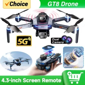 NEW GT8 Drone GPS Professional 8K Camera Aerial FPV Avoiding Obstacle with Large Screen Remote Control Folding RC Dron Toys Gift