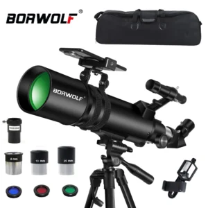 BORWOLF 90600 Astronomical Telescope, High Power Large Aperture 90MM HD Professional for Deep Space Observation Star Gazing, (Copy)