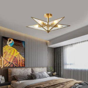 Five-pointed Star Ceiling Modern Balcony Corridor Fashion Gold Star Ceiling Light Lamps for Residential&Commercial Decor